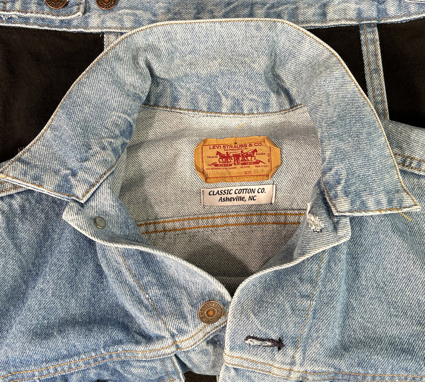 Upcycle John Mayer Levis Denim Jacket World Tour 2017 Vintage USA 38R 2017 tour Mens Small