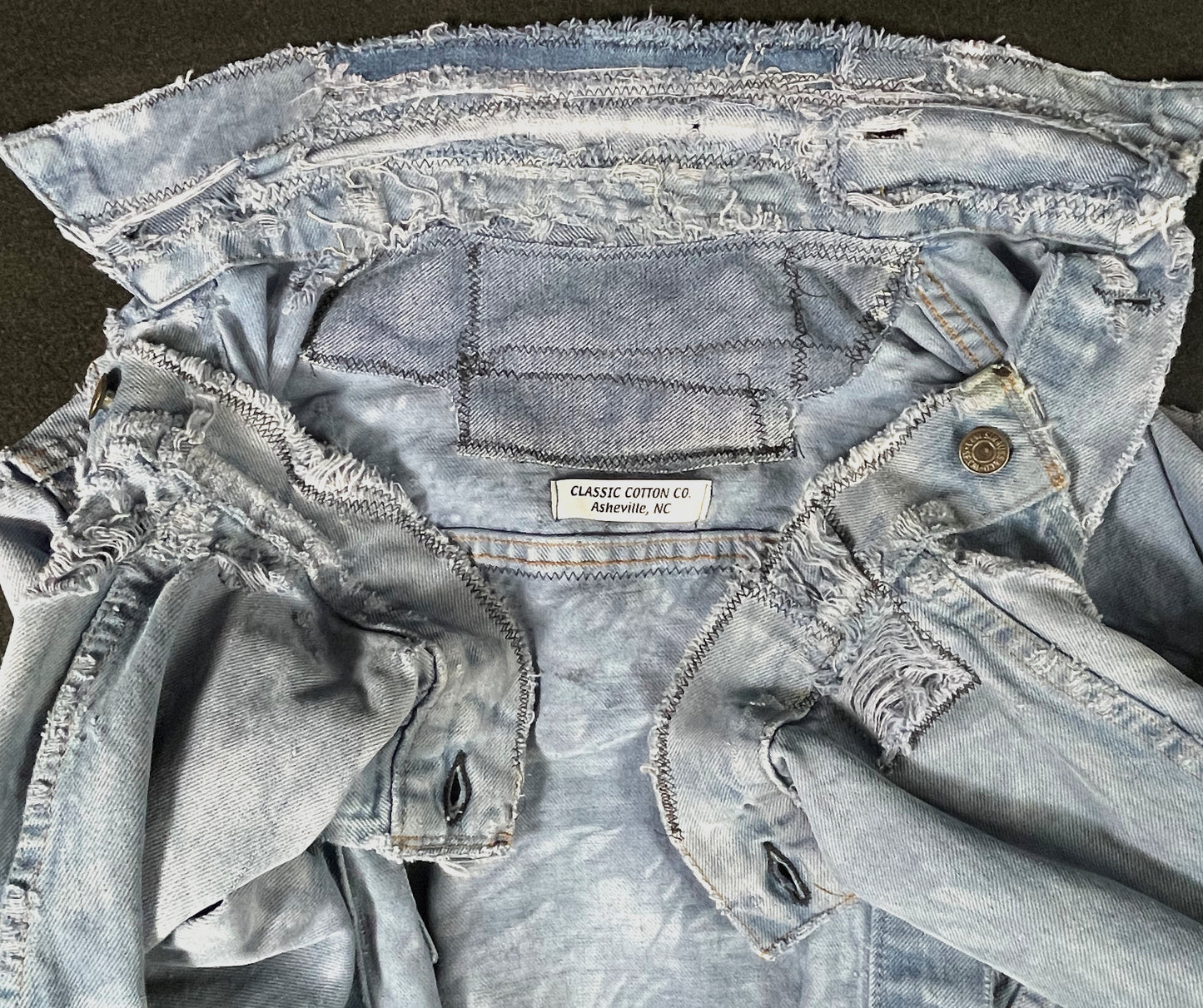 Upcycle Metallica Levi's Denim Jacket Distressed Mens Small Womens Medium