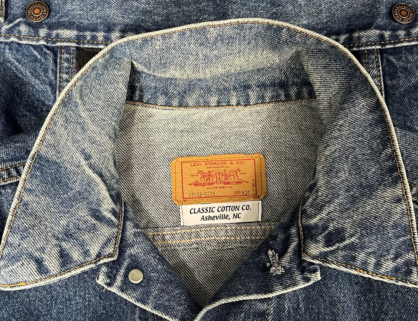 Upcycle Pearl Jam Levis Denim Jacket Alive Vintage USA 42R Mens Small Womens Medium