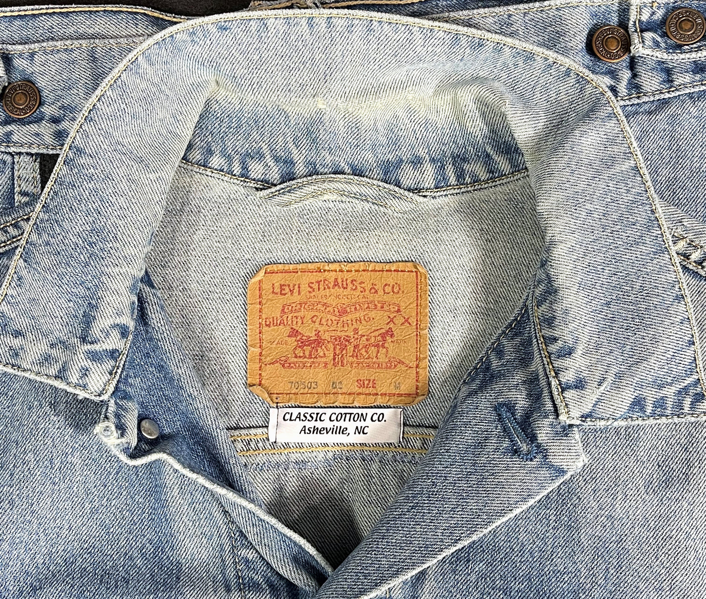 Upcycle KISS Band Gene Simmons Levi's Denim Jacket Men's Medium Women's Large