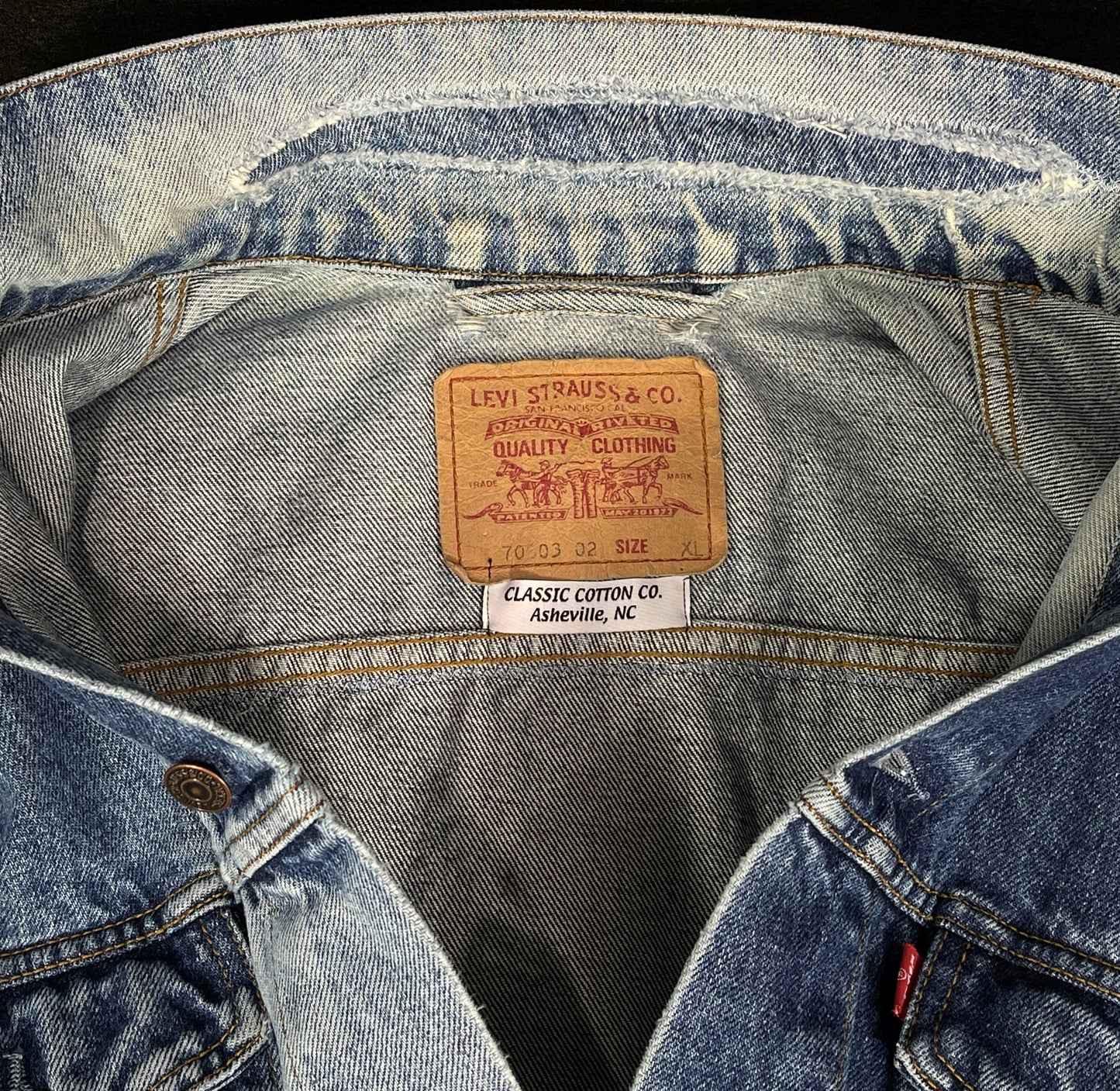Upcycle Grateful Dead Levi's Denim Jacket Uncle Sam Men's XLarge