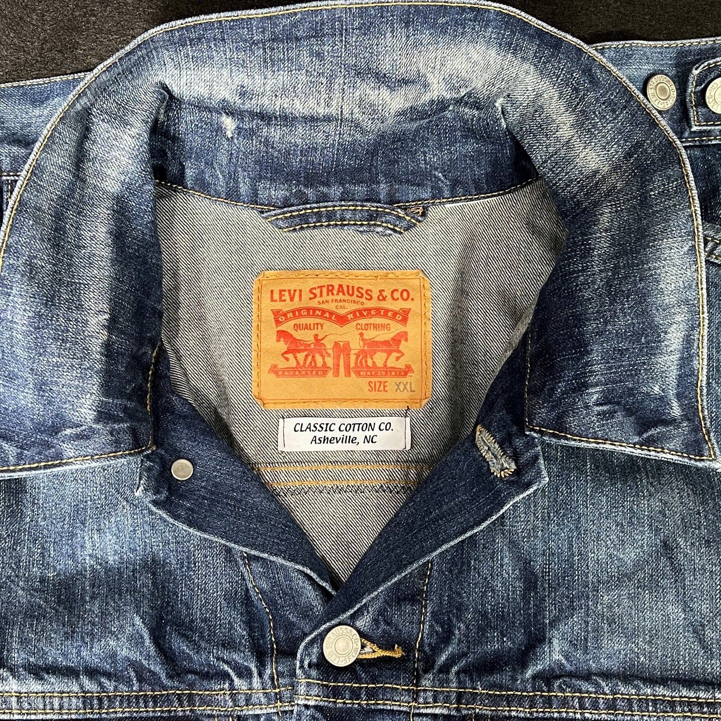 Upcycle Jimi Hendrix Levi's Denim Jacket Men's XXL