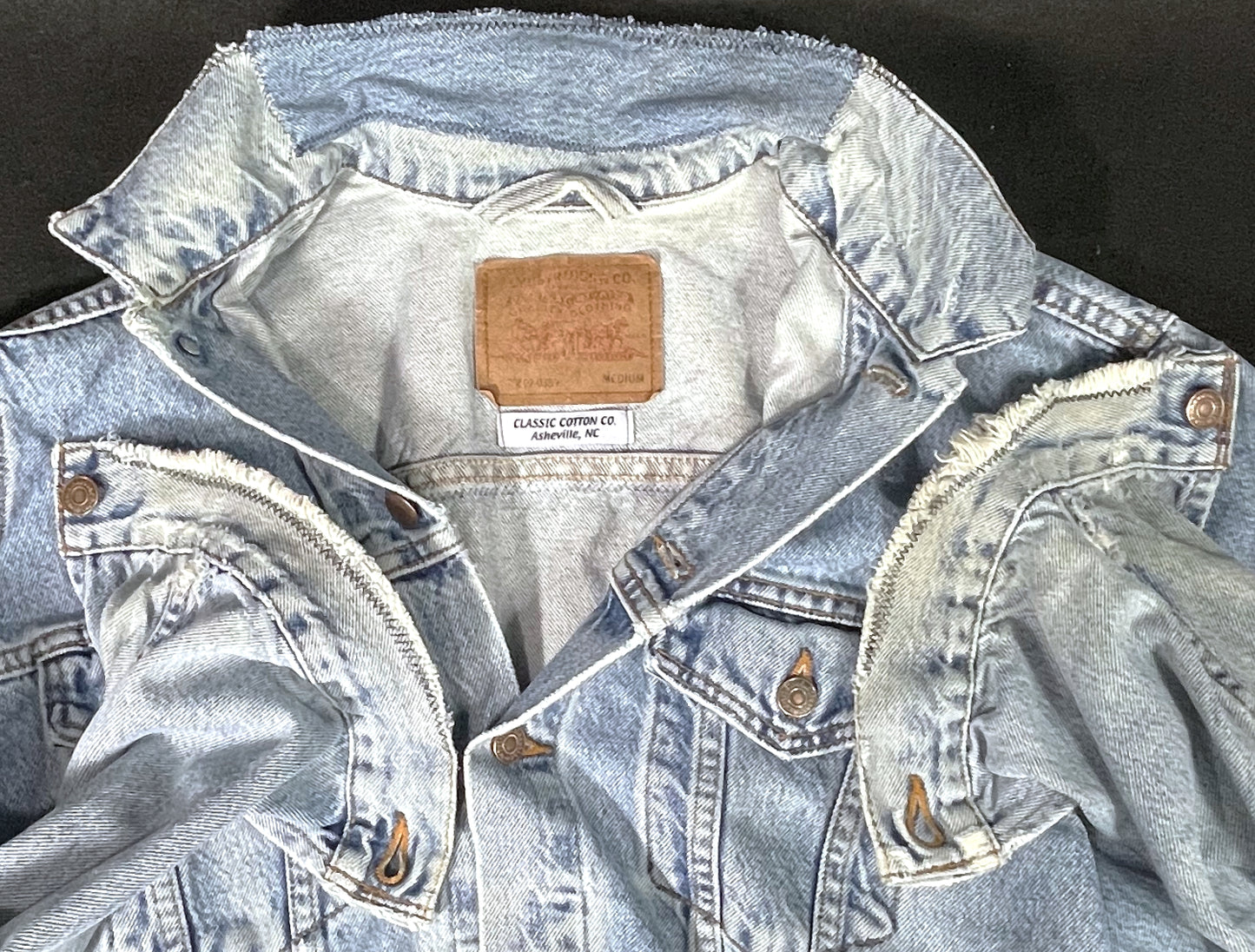 Upcycle Van Halen Levi's Denim Jacket Vintage USA Distressed Men's Large Women's XLarge