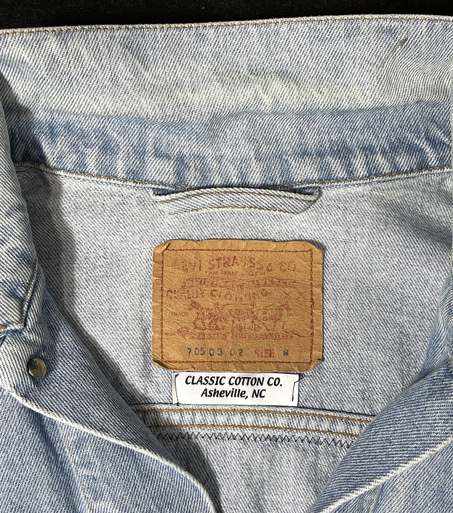 Upcycle Grateful Dead Jerry Garcia Band Levi's Denim Jacket Cats Under the Stars Men's Medium Women's Large