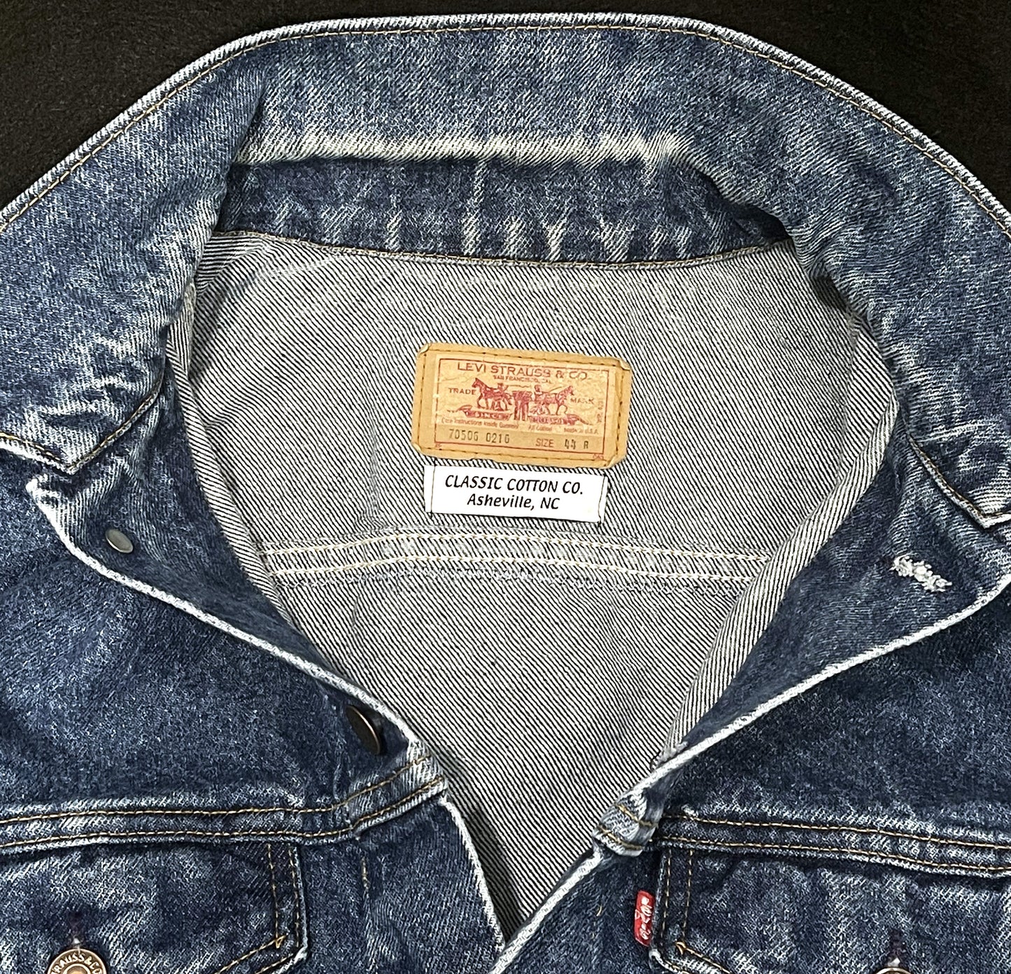 Upcycle Freddie Mercury Queen Levi's Denim Jacket Vintage USA 44R Men's Medium Women's Large