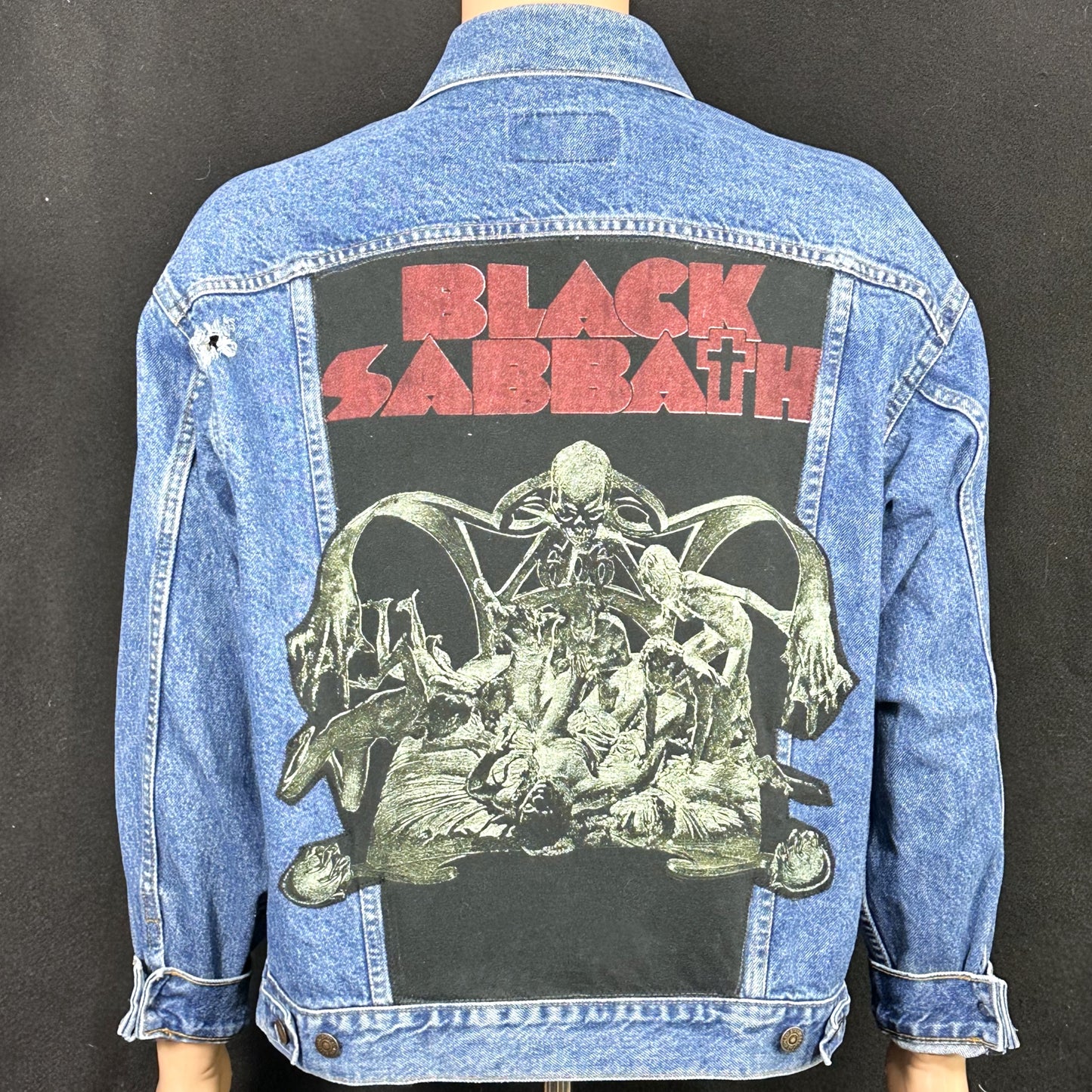Upcycle Black Sabbath Levi's Denim Jacket Vintage USA Men's Large Women's XLarge