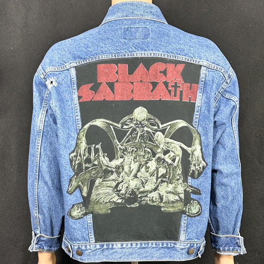 Upcycle Black Sabbath Levi's Denim Jacket Vintage USA Men's Large Women's XLarge