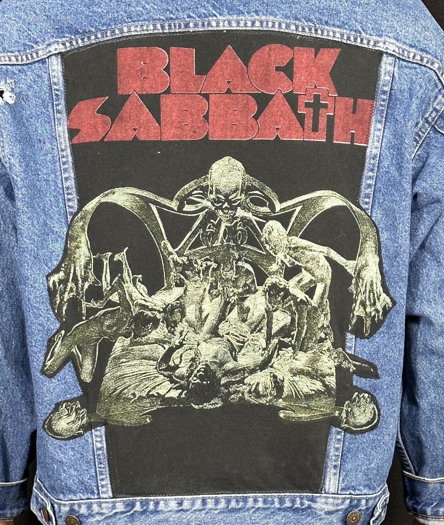 Upcycle Black Sabbath Levi's Denim Jacket Vintage USA Men's Large Women's XLarge