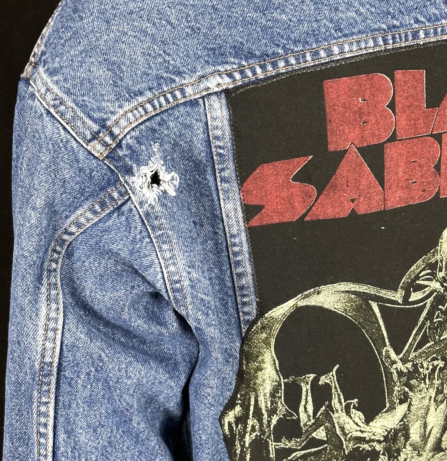 Upcycle Black Sabbath Levi's Denim Jacket Vintage USA Men's Large Women's XLarge
