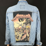 Upcycle Levi's Denim Jacket Metallica Four Horseman Men's Large Women's XLarge