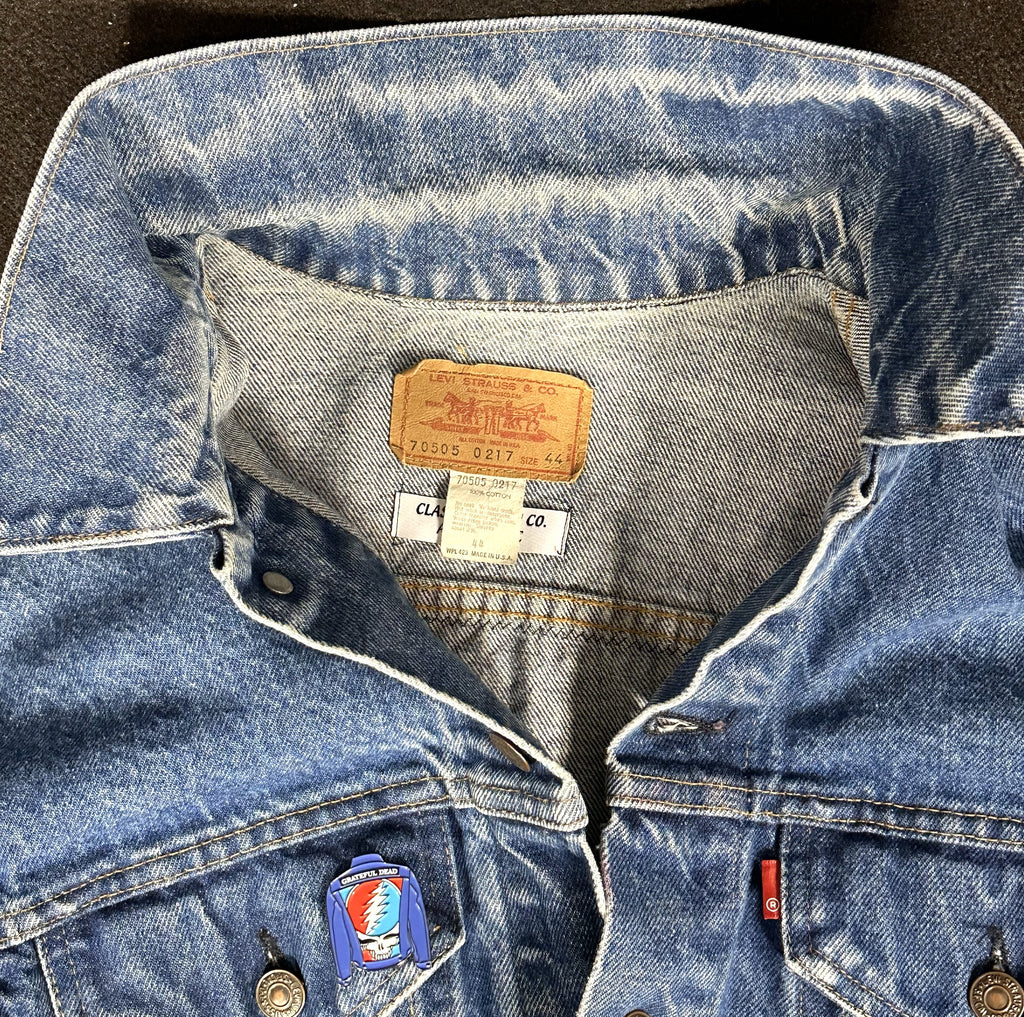 Upcycle Grateful Dead Levi's Denim Jacket Vintage USA 44 Men's Medium Women's Large