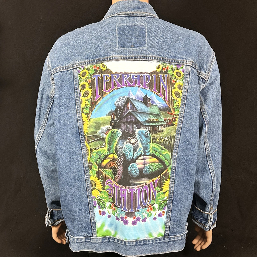 Upcycle Grateful Dead Levi's Denim Jacket Terrapin Station Men's XLarge