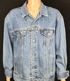 Upcycle Grateful Dead Levi's Denim Hippie Bear Jacket Men's XXL