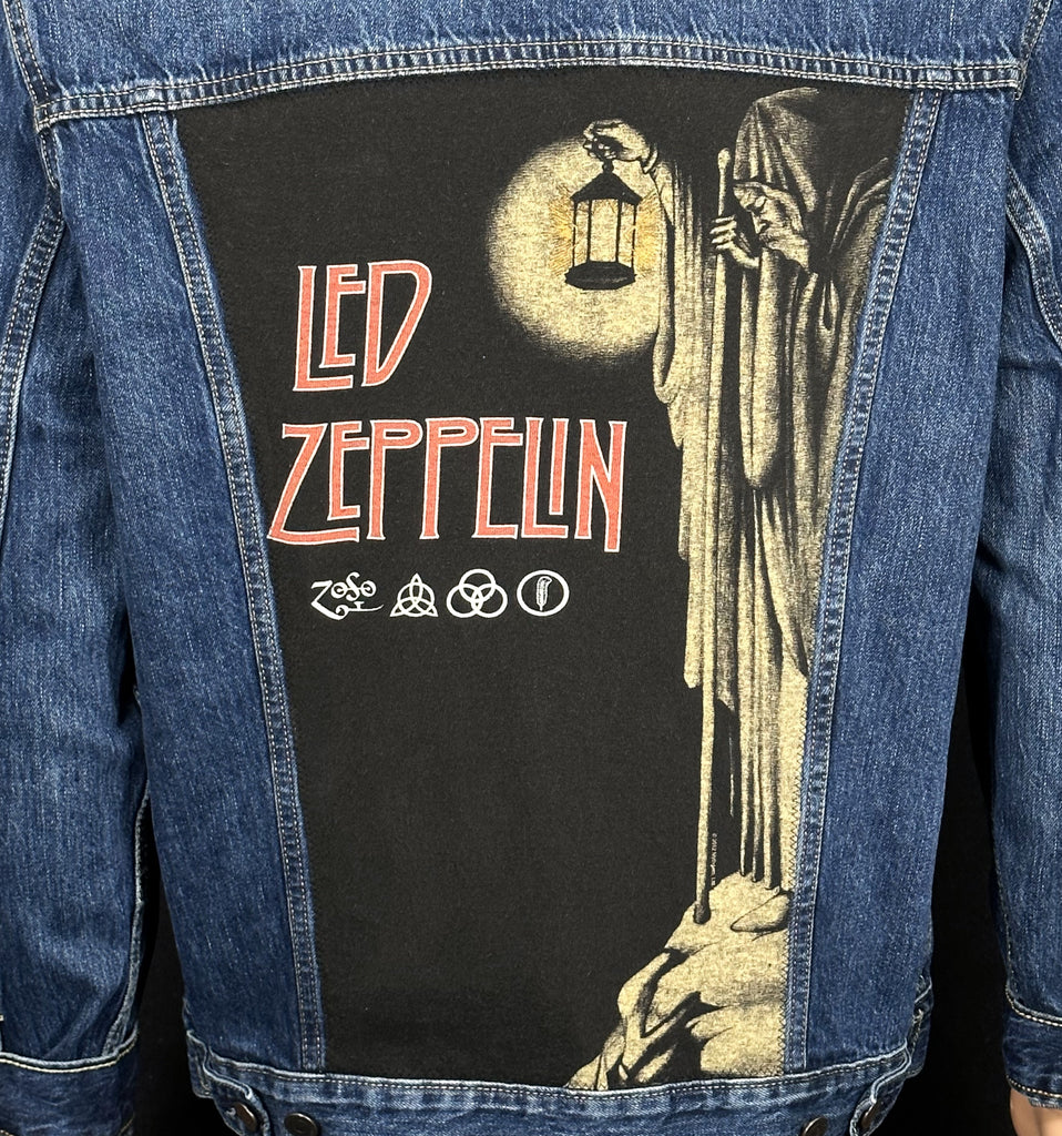 Upcycle Led Zeppelin Levi's Denim Jacket ZOSO Men's Large Women's XLarge