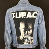 Upcycle Levi's Denim Jacket 2Pac Shakur Vintage USA 40 Men's Small Women's Medium