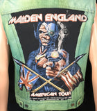 Upcycle Iron Maiden Levi's Green Denim Jacket Vest Medium/Large