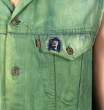 Upcycle Iron Maiden Levi's Green Denim Jacket Vest Medium/Large