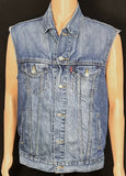 Upcycle Levi's Denim Vest Metallica Pushead Men's Large Battle Jacket Base
