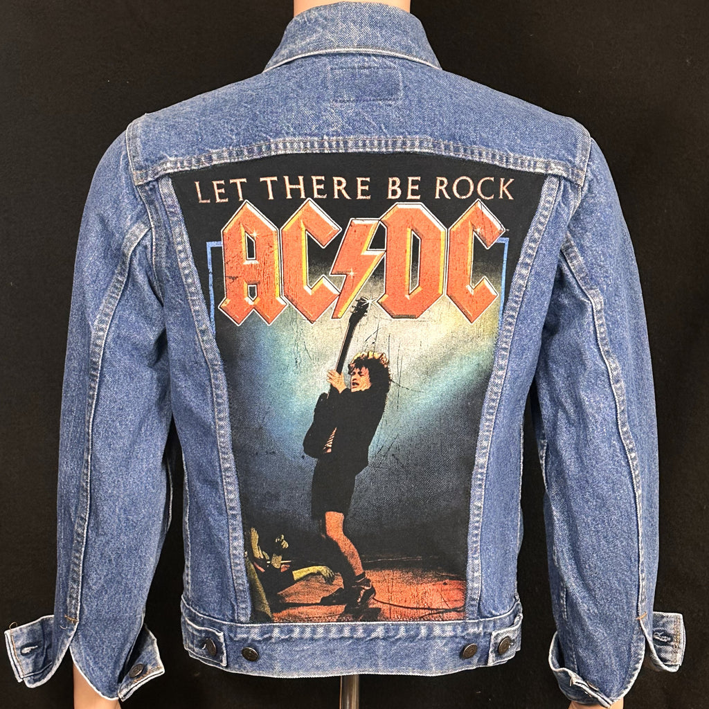 Upcycle AC/DC  Levi's Denim Jacket Vintage USA 38 Men's Small Women's Medium