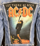 Upcycle AC/DC  Levi's Denim Jacket Vintage USA 38 Men's Small Women's Medium