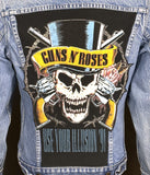 Upcycle Guns N Roses Levi's Denim Jacket Vintage 38L Men's Small Women's Medium