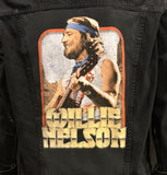 Upcycle Willie Nelson Levi's Black Denim Jacket Men's XLarge