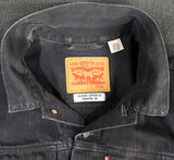 Upcycle Willie Nelson Levi's Black Denim Jacket Men's XLarge