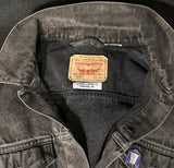 Upcycle Black Sabbath Levi's Black Denim Jacket Paranoid Men's XLARGE
