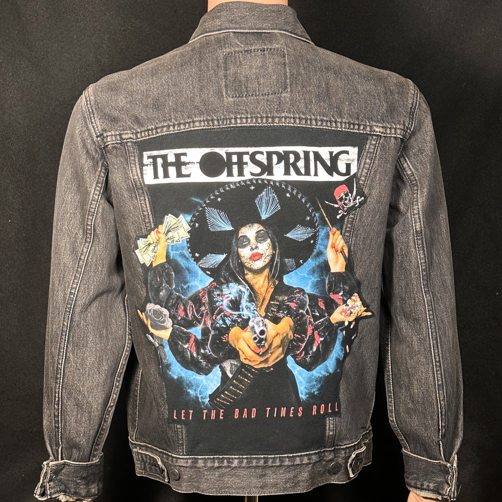 Upcycle The Offspring Black  Levi's Denim Jacket Men's Small Women's Medium