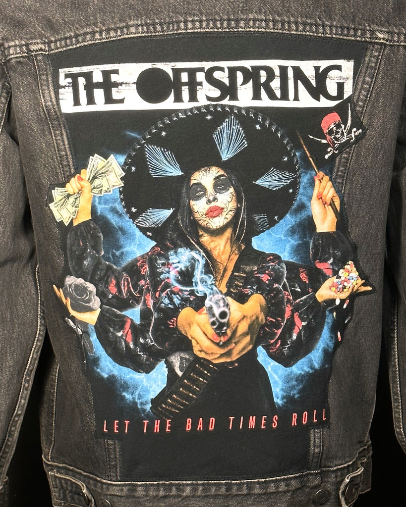 Upcycle The Offspring Black  Levi's Denim Jacket Men's Small Women's Medium