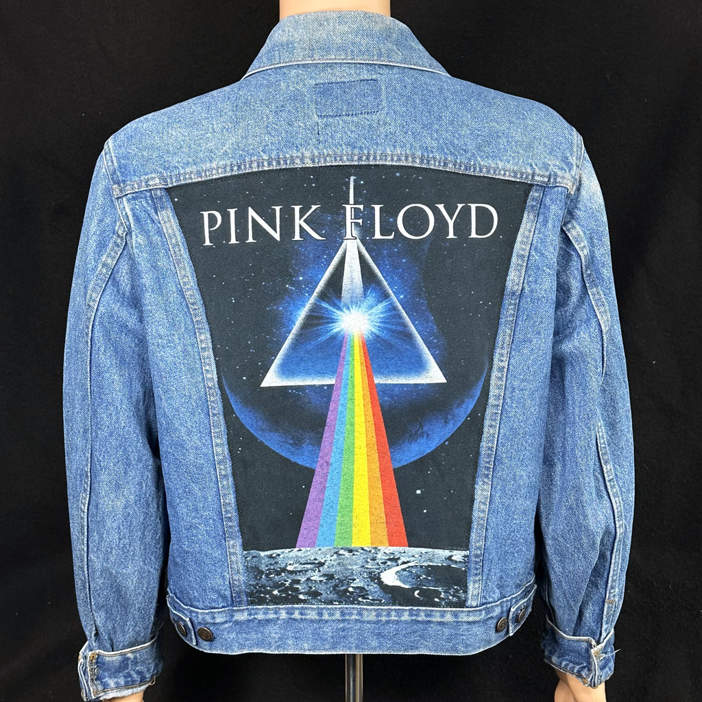 Upcycle Pink Floyd Levi's Denim Jacket USA 46R Men's Medium Women's Large