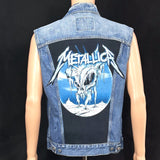 Upcycle Metallica Levi's Denim Vest Jacket Men's Medium Women's Large