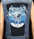 Upcycle Metallica Levi's Denim Vest Jacket Men's Medium Women's Large
