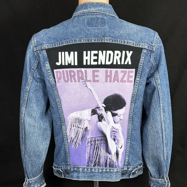 Upcycle Jimi Hendrix Levi's Denim Jacket Purple Haze Men's XXL