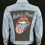 Upcycle Rolling Stones Levi's Jacket Tongue Logo Vintage USA 40, Men's Small Women's Medium