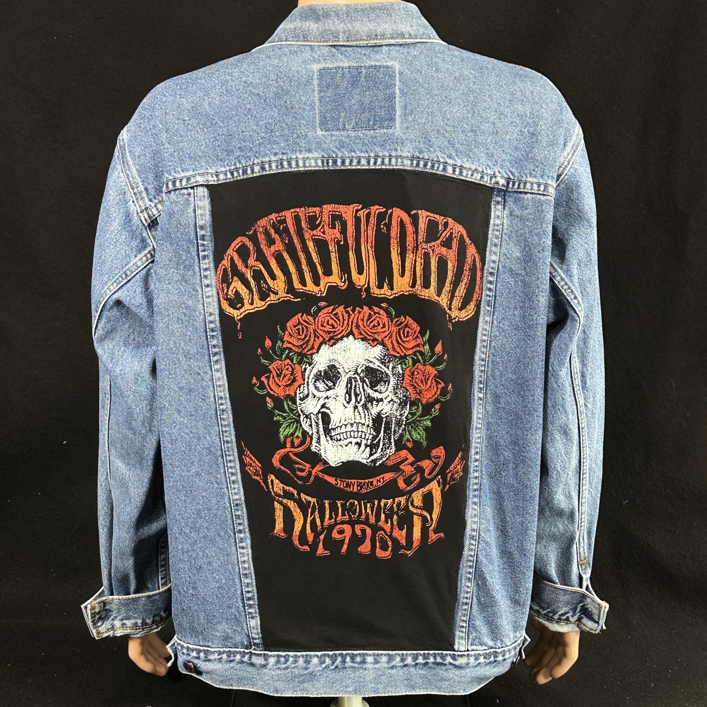Upcycle Grateful Dead Levi's Denim Jacket Halloween Men's XLarge