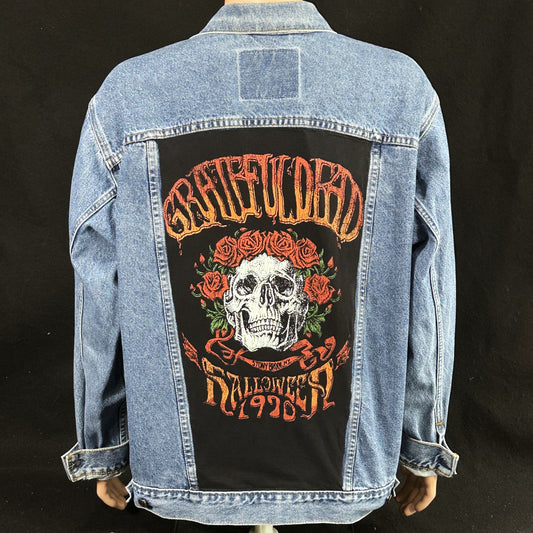 Upcycle Grateful Dead Levi's Denim Jacket Halloween Men's XLarge