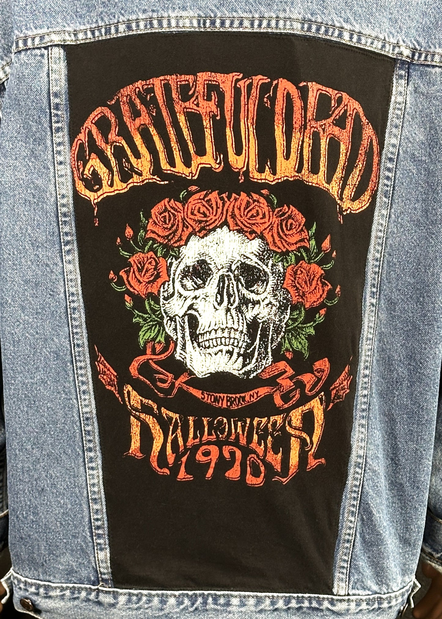 Upcycle Grateful Dead Levi's Denim Jacket Halloween Men's XLarge