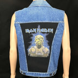 Upcycle Iron Maiden Levi's Denim Vest Men's Medium Battle Jacket Base