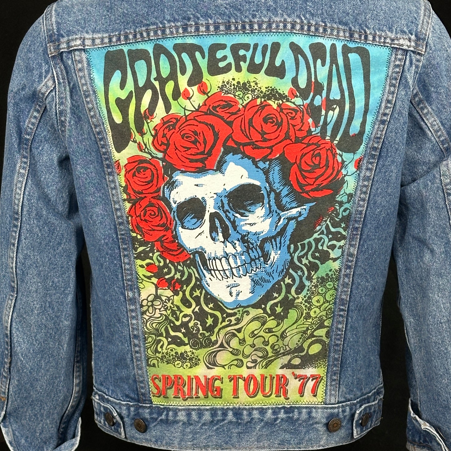 Upcycle Grateful Dead Levi's Denim Jacket USA 40R Spring Tour 77 Men's Small Women's Medium
