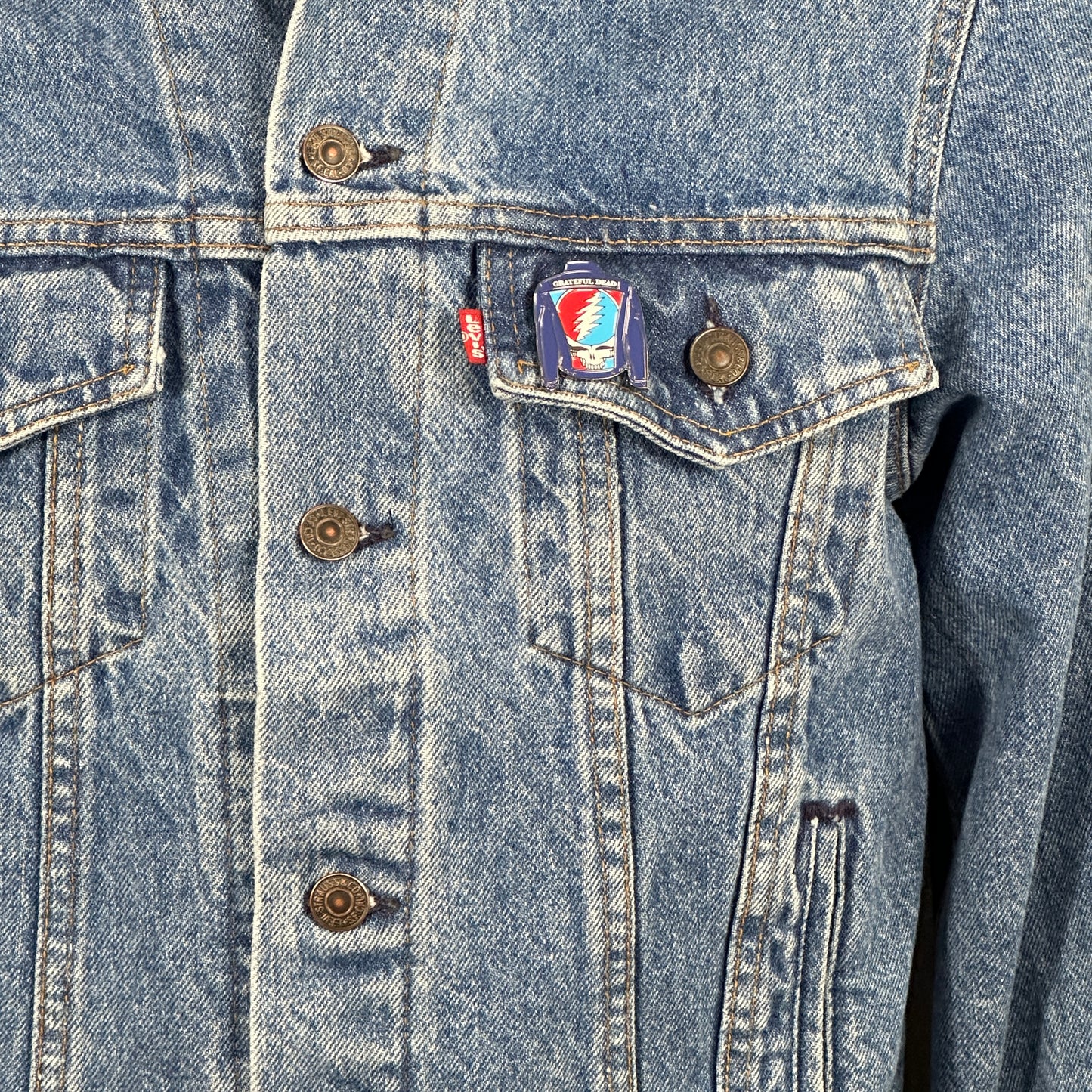 Upcycle Grateful Dead Levi's Denim Jacket USA 40R Spring Tour 77 Men's Small Women's Medium