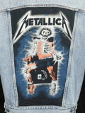 Upcycle Metallica Levi's Denim Vest Jacket Ride the Lightning Men's Medium/Large