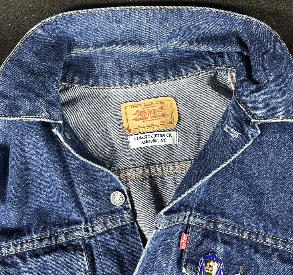 Upcycle Def Leppard Levi's Denim Jacket Vintage USA 40 Men's Small Women's Medium