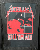 Upcycle Metallica Black Levi's Denim Jacket Kill Em All Distressed Men's Large Women's XLarge