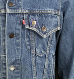 Upcycle Motley Crue Levi's Denim Jacket Vintage USA 36 Men's XSmall Women's Small