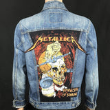 Upcycle Levi's Denim Jacket Metallica Harvester of Sorrow Men's Pushead Medium Women's Large