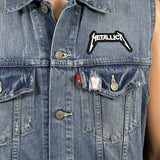 Upcycle Metallica Levi's Denim Vest Ride the Lightning Men's Large Women's XLarge