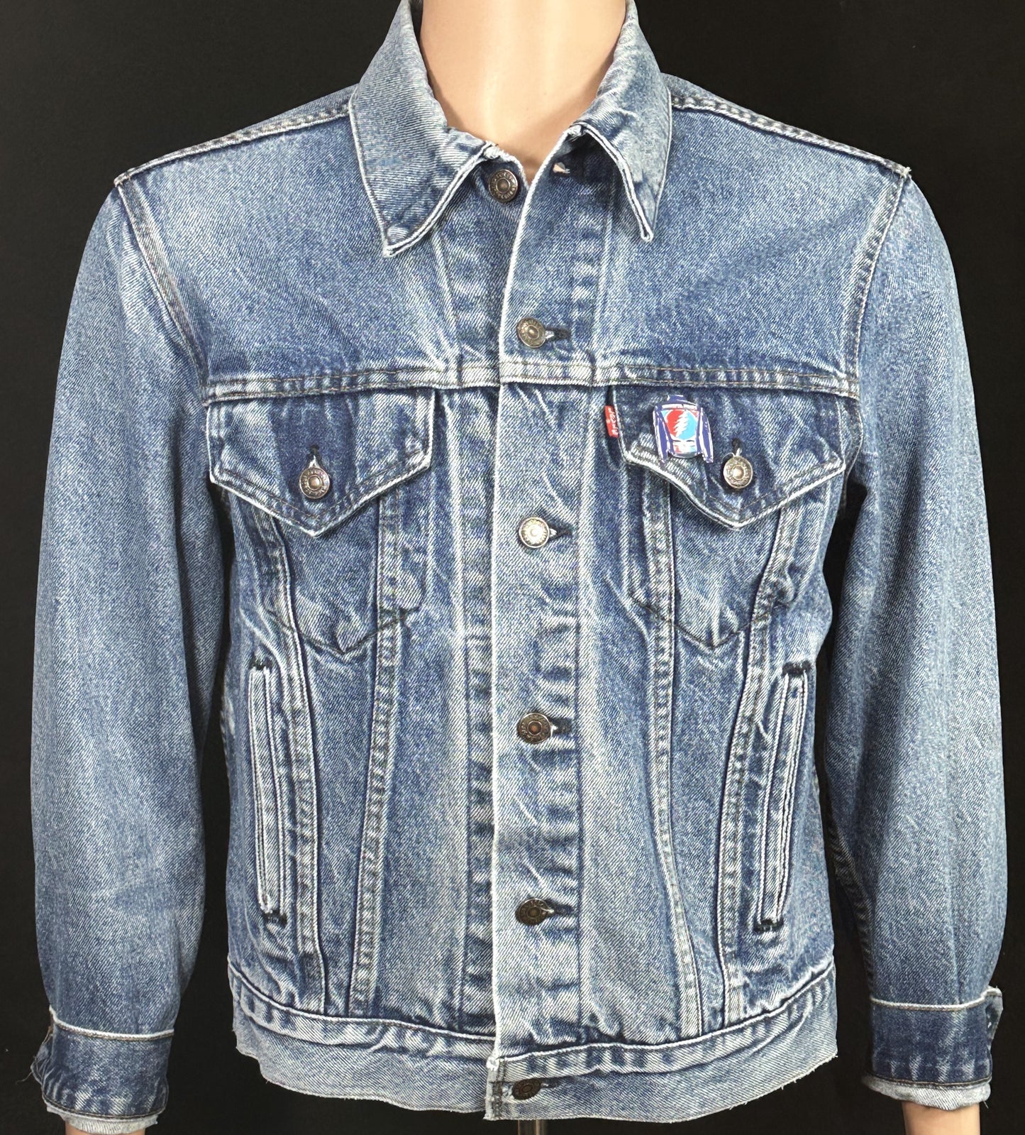 Upcycle Grateful Dead Levi's Denim Jacket Vintage USA 40 Men's Small Women's Medium