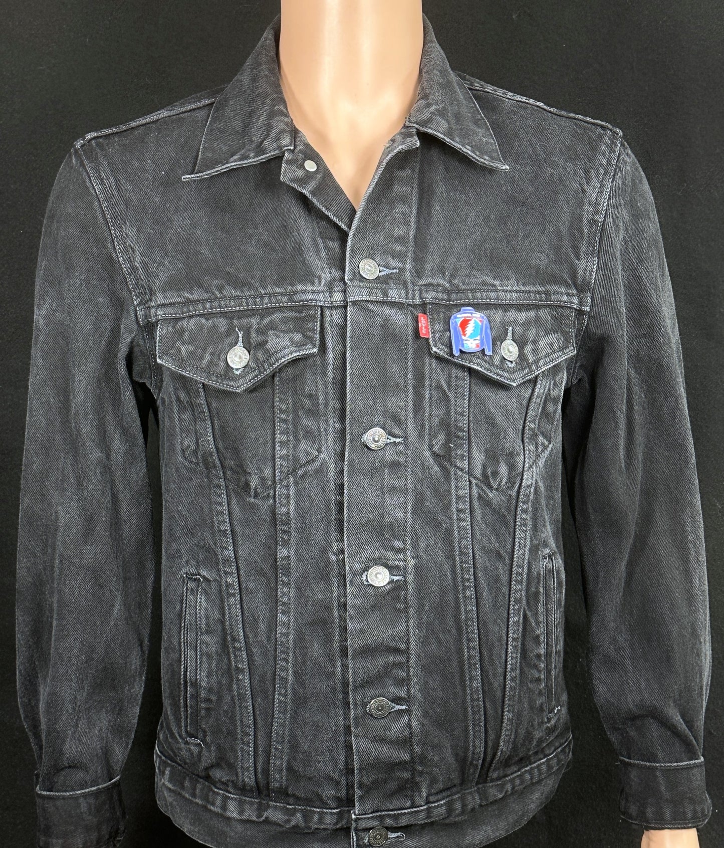 Upcycle Grateful Dead Levi's Black Denim Bertha Men's Medium Women's Large