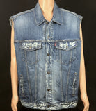 Upcycle Pantera Levi's Denim Vest Jacket Cowboys From Hell Men's XXL